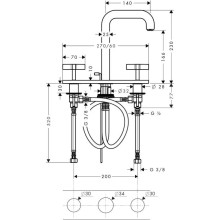 Смеситель для раковины с донным клапаном Axor Citterio 39134000