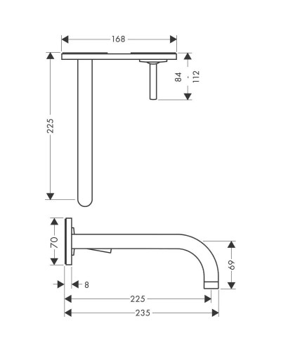 Смеситель для раковины с выпуском Axor Uno² 38115000