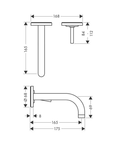 Смеситель для раковины с выпуском Axor Uno² 38113000