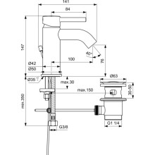Смеситель для раковины с донным клапаном Ideal Standard Ceraline BC203AA