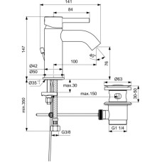 Смеситель для раковины с донным клапаном Ideal Standard Ceraline BC203AA