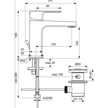 Смеситель для раковины с донным клапаном Ideal Standard Cerafine D BC686AA