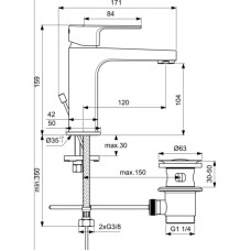 Смеситель для раковины с донным клапаном Ideal Standard Cerafine D BC686AA