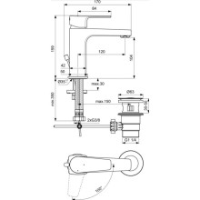 Смеситель для раковины с донным клапаном Ideal Standard Cerafine D BC688AA