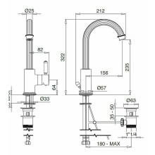 Смеситель для раковины Cezares Olimp LSM2-L OLIMP-LSM2-02-L Бронза