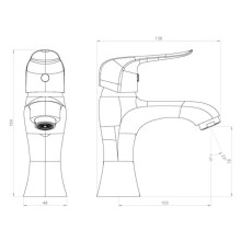 Смеситель для раковины без донного клапана Damixa Palace Evo 330210000