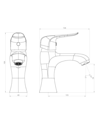 Смеситель для раковины без донного клапана Damixa Palace Evo 330210000