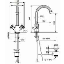 Смеситель для раковины Cezares Olimp LS2 OLIMP-LS2-02-Sw Бронза