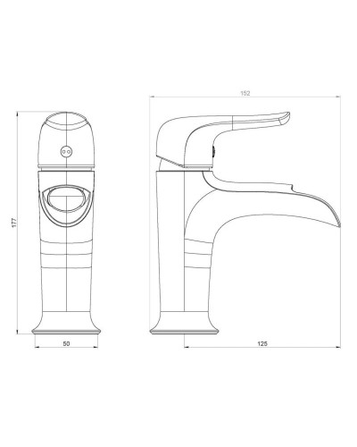 Смеситель для раковины без донного клапана Damixa Palace Evo 428240000