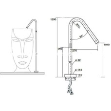 Смеситель напольный для раковины без донного клапана Kerasan Artwork 756198 NEW