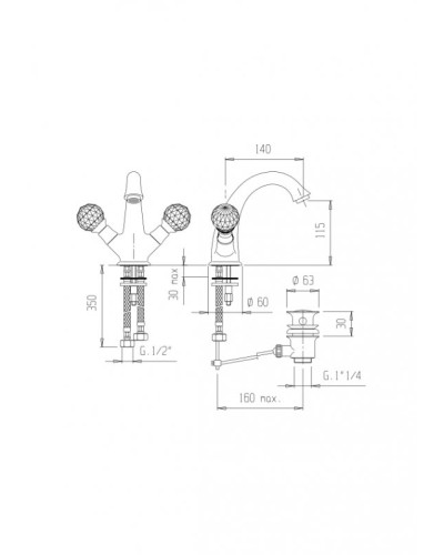 Смеситель для раковины CEZARES LORD-LS1-02