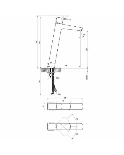 Смеситель для раковины Ravak 10° TD 015.00 X070091 Хром