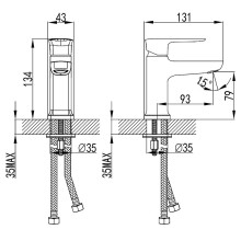 Смеситель для раковины Lemark Basis LM3606C Хром