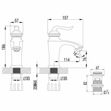 Смеситель для раковины Lemark Brava LM4706G Золото