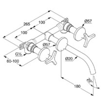 Смеситель для раковины без донного клапана Kludi Nova Fonte Deco 201440539
