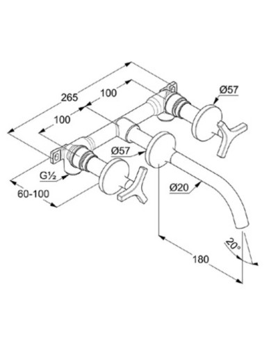 Смеситель для раковины без донного клапана Kludi Nova Fonte Deco 201440539