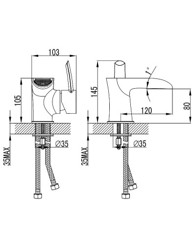 Смеситель для раковины Lemark Atlantiss LM3246C Хром