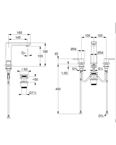 Смеситель для раковины с донным клапаном Kludi Zenta SL 483930565