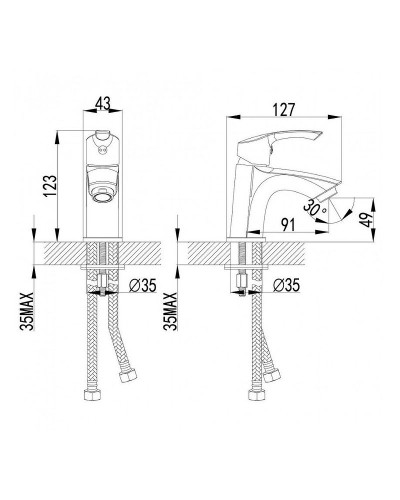 Смеситель для раковины Lemark Plus Strike LM1106C Хром