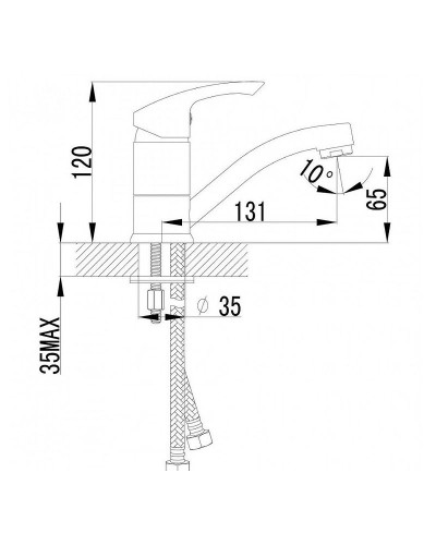 Смеситель для раковины Lemark Plus Strike LM1107C Хром
