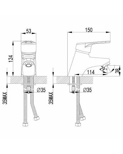 Смеситель для раковины Lemark Luna LM4106C Хром