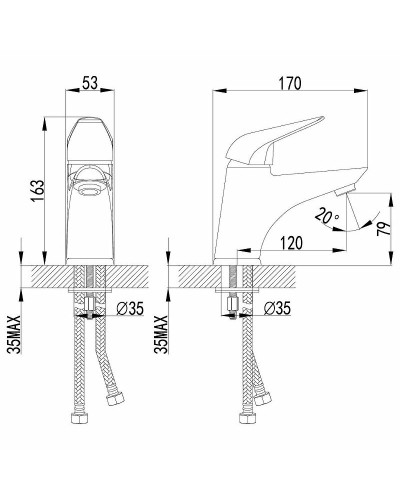 Смеситель для раковины Lemark Poseidon LM4206C Хром