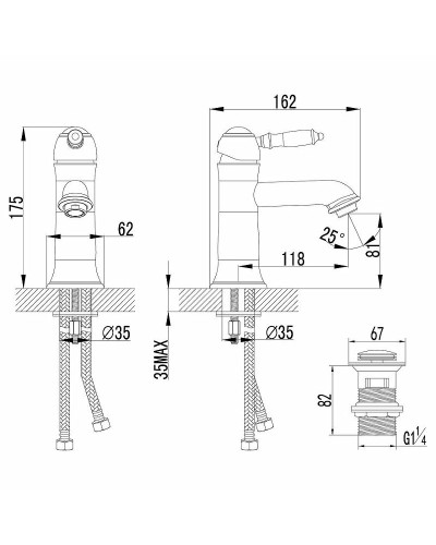 Смеситель для раковины Lemark Villa LM4806B Бронза