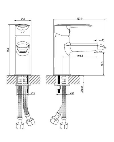 Смеситель для раковины Iddis Cuba CUBSB00i01 Хром