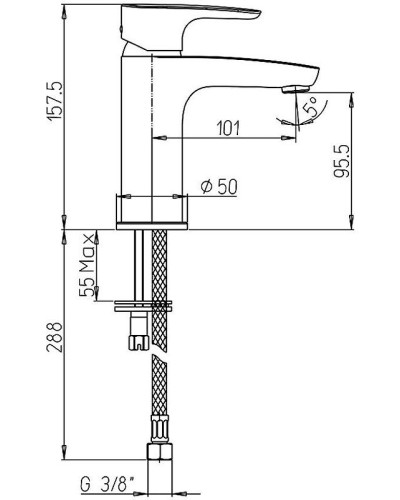 Смеситель для раковины Paini Parallel 47CR205LMKM Хром