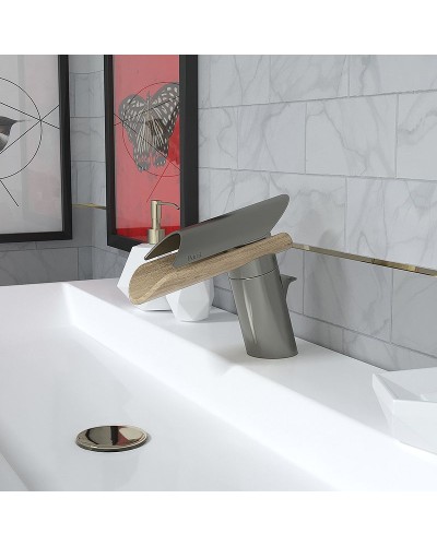 Смеситель для раковины Paini Morgana 73PW211LH Никель Светлый дуб