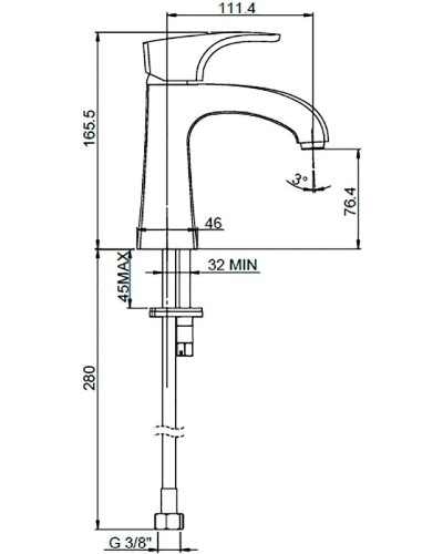 Смеситель для раковины Paini Angel ANCR205LMKM Хром