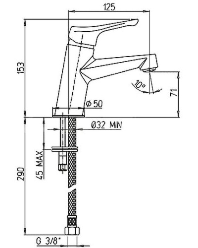 Смеситель для раковины Paini Bios 05 05CR205/574 с гигиеническим душем Хром