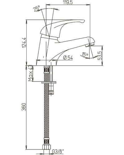 Смеситель для раковины Paini Creta 42CR205CAKM Хром