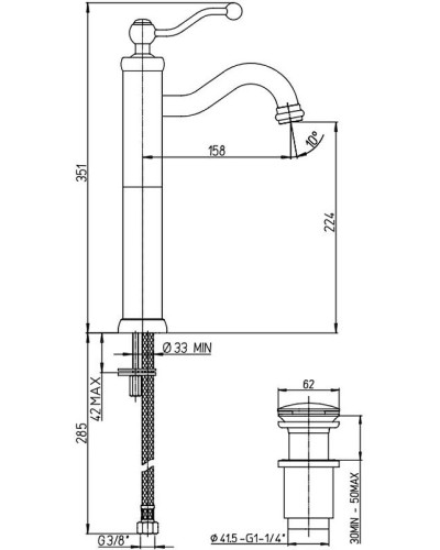 Смеситель для раковины Paini Duomo 88F3211LLSSR Состаренная бронза