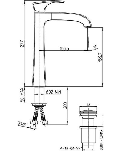 Смеситель для раковины Paini Lady 89PA205LLL Сталь