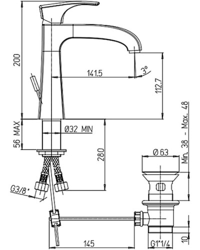 Смеситель для раковины Paini Lady 89PW211 Никель