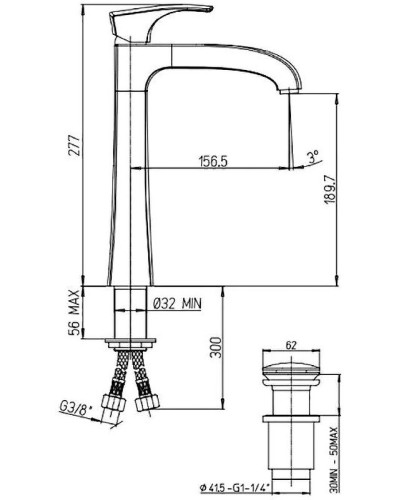 Смеситель для раковины Paini Lady 89YO211LLLSSR Черный матовый Хром
