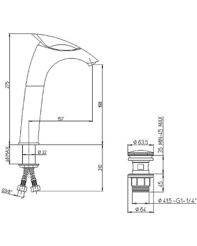 Смеситель для раковины Paini F1 F1CR211LL2SSSRKM Хром
