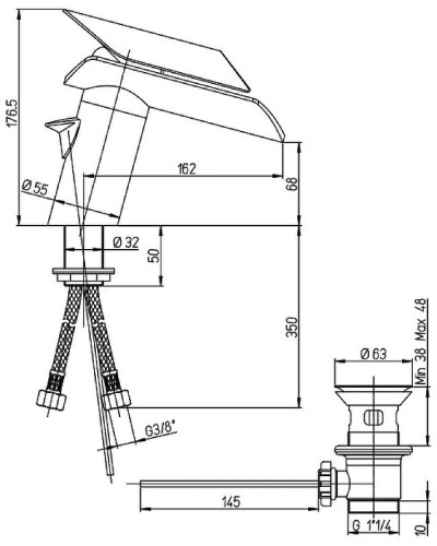 Смеситель для раковины Paini Morgana 73OP211LZKM Золото Коричневый