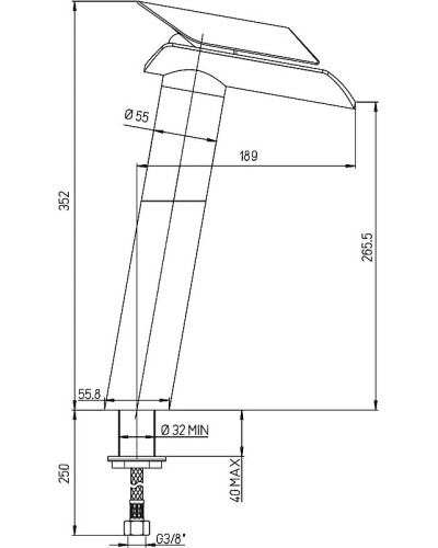 Смеситель для раковины Paini Morgana 73OP205VRLL Золото Стекло