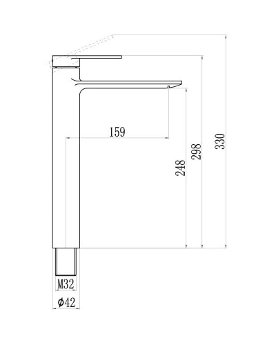 Смеситель для раковины Savol 800 S-601811G