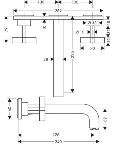 Смеситель для раковины с донным клапаном Axor Citterio 39144000