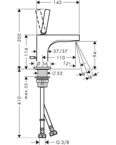 Смеситель для раковины с донным клапаном Axor Citterio 39035000