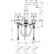 Смеситель для раковины с донным клапаном Axor Citterio 39133000