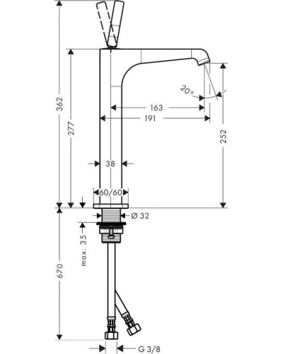 Смеситель для раковины с выпуском Axor Citterio E 36104000
