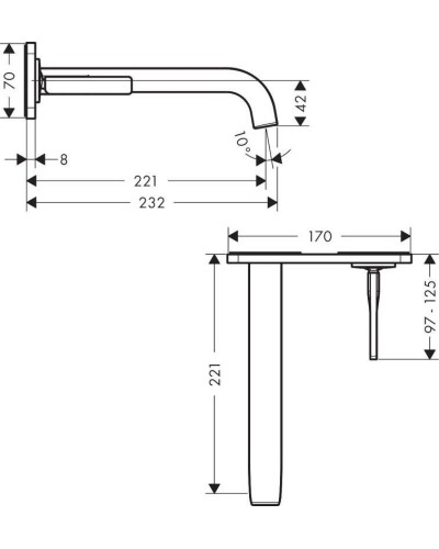Смеситель для раковины с выпуском Axor Citterio E 36114000