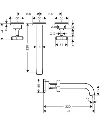 Смеситель для раковины с выпуском Axor Citterio E 36107000
