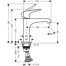 Смеситель для раковины с выпуском Axor Citterio E 36111000