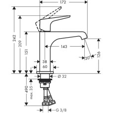 Смеситель для раковины с выпуском Axor Citterio E 36111000