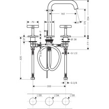 Смеситель для раковины с донным клапаном Axor Citterio E 36108000